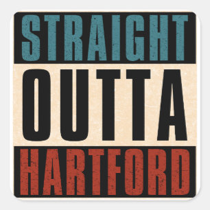 Sticker Carré Direct Outta Hartford Connecticut CT