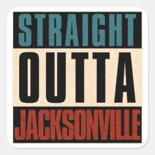 Sticker Carré Direct Outta Jacksonville Floride FL USA