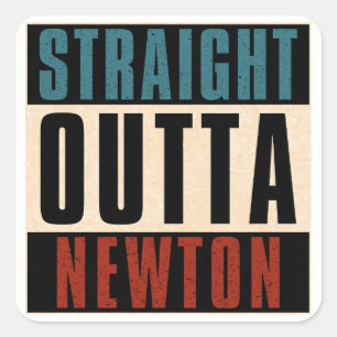 Sticker Carré Direct Outta Newton Massachusetts MA