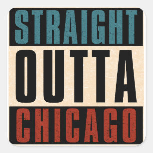 Sticker Carré Directement à Chicago Illinois IL USA