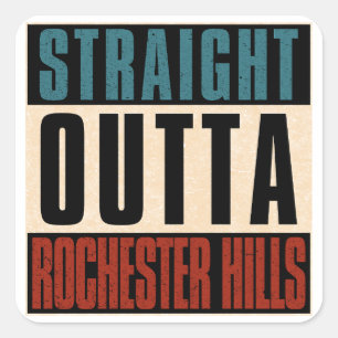 Sticker Carré Directement à l'extérieur de Rochester Hills Michi