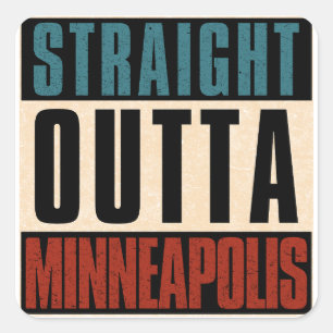 Sticker Carré Directement en périphérie de Minneapolis Minnesota