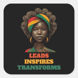 Sticker Carré Dirige, inspire, transforme le mois de l'histoire 