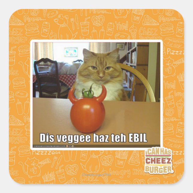 Sticker Carré Dis veggee haz l'EBIL (Devant)