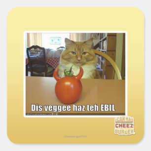 Sticker Carré Dis veggee haz l'EBIL