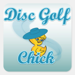 Sticker Carré Disc Golf Chick #3