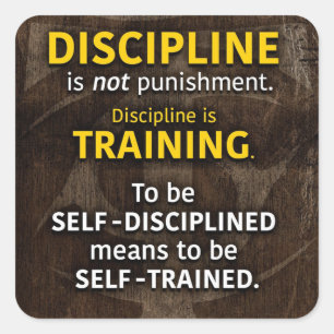 Sticker Carré Discipline Est Formation - Exercice Gym Inspiratio