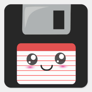 Sticker Carré Disque disquette Cute / Kawaii Happy