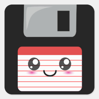 Sticker Carré Disquette Kawaii