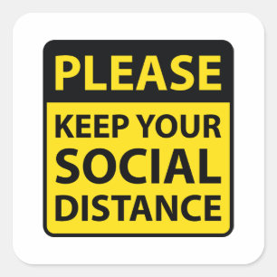 Sticker Carré Distance Sociale