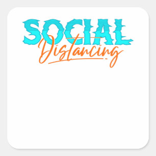 Sticker Carré Distances sociales