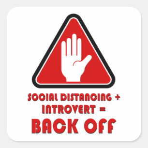 Sticker Carré Distances sociales et introspection, Arrêt