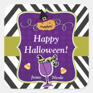 Sticker Carré Distributeurs de plaisir de fête d'Halloween fanta