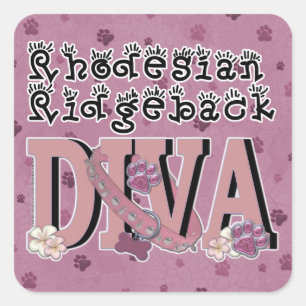 Sticker Carré DIVA de Rhodesian Ridgeback