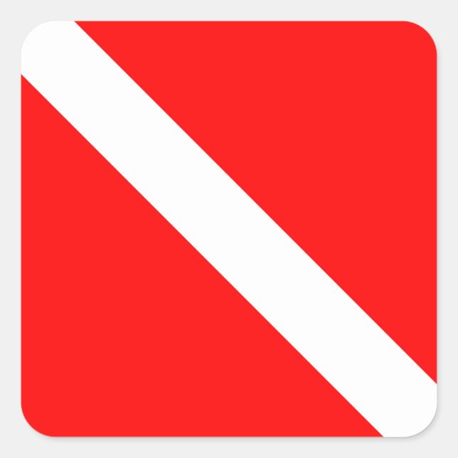 Sticker Carré Diver Down Classic Flag (Devant)