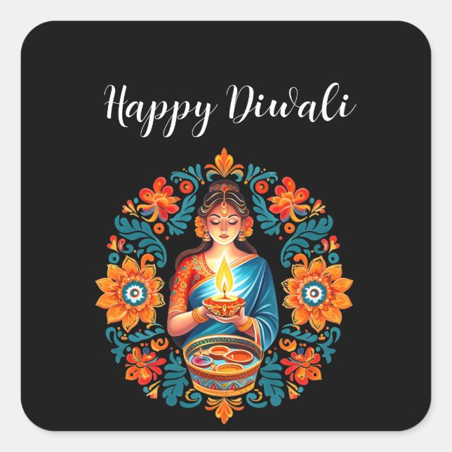 Sticker Carré Diwali (Devant)