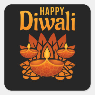 Sticker Carré Diwali Happy Diwali