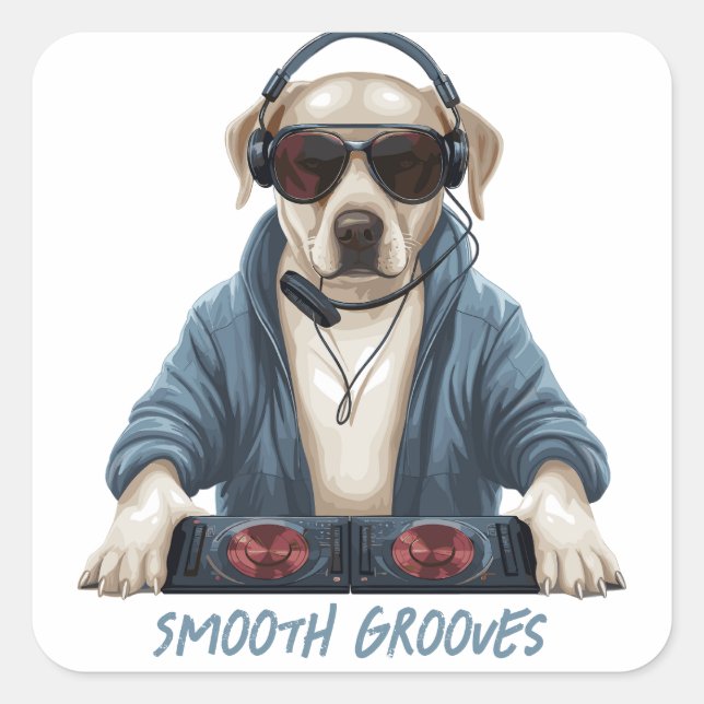 Sticker Carré DJ Doggo (Devant)
