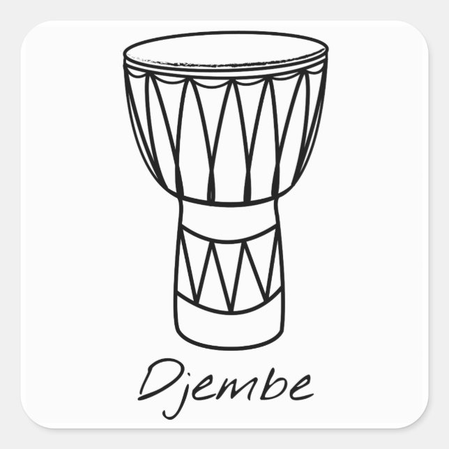 Sticker Carré Djembe (Devant)