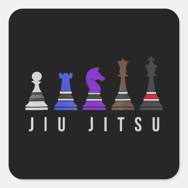Sticker Carré djiu jitsu    entraînement, cadeau bjj avec texte. (Devant)