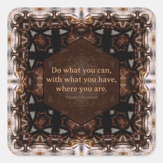 Sticker Carré Do What You Can WoW Customizable Quote (Devant)