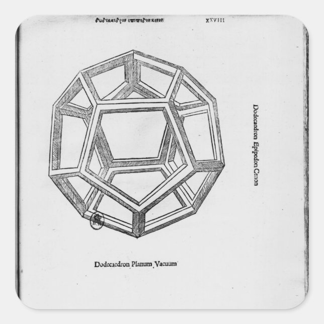 Sticker Carré Dodécahedron, de 'De Divina Proportione' (Devant)