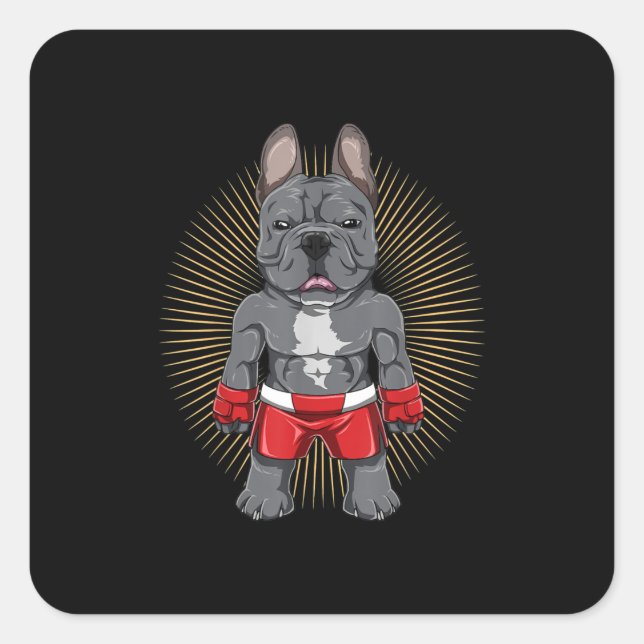 Sticker Carré Dog Lover | Brave French Bulldog (Devant)