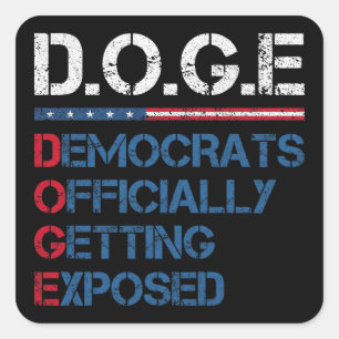 Sticker Carré DOGE Ministère De L'Efficacité Gouvernementale