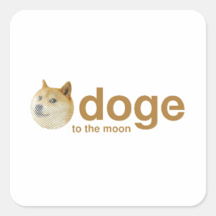 Sticker Carré doge, pièce, pièce de doge, dogecoin