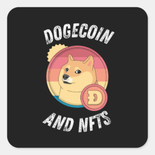 Sticker Carré Dogecoin Et Nfts - Dogue Doge Dogue