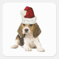 Dogs~Original Ditzy Sticker~Beagle~Christmas