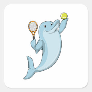 Sticker Carré Dolphin at tennis