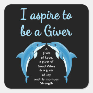 Sticker Carré Dolphin Sea Dolphins Animal Water Ocean Funny Cade