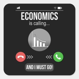 Sticker Carré Don d'un professeur d'économie drôle d'économiste