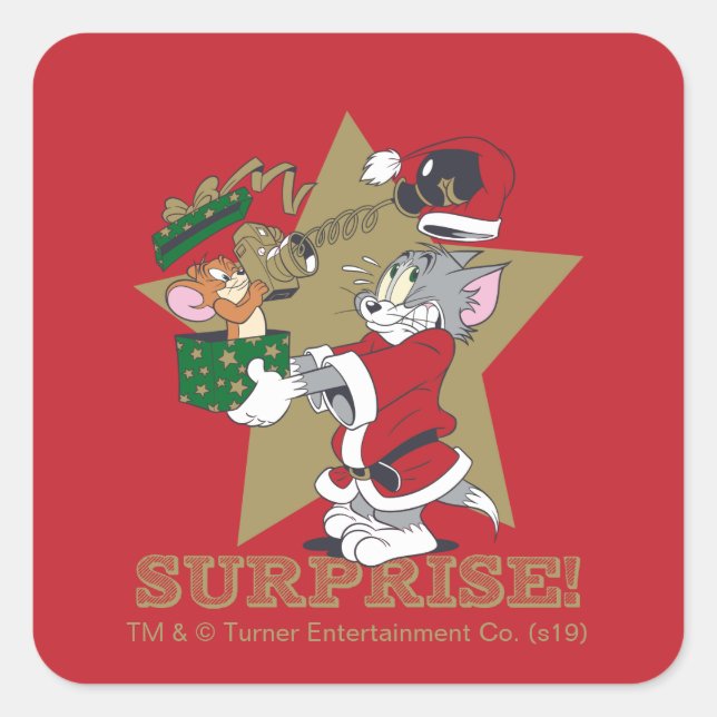 Sticker Carré Don Tom et Jerry Surprise (Devant)