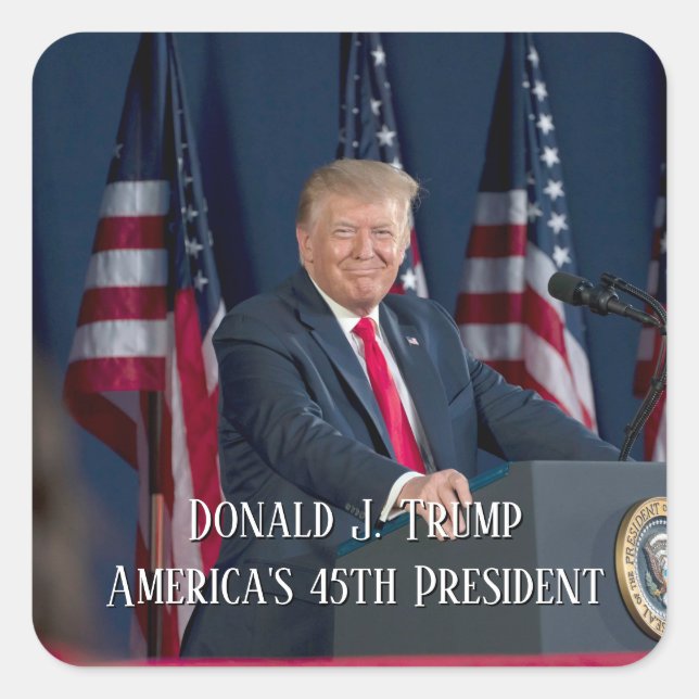 Sticker Carré Donald J. Trump 45e président Keepsaké (Devant)