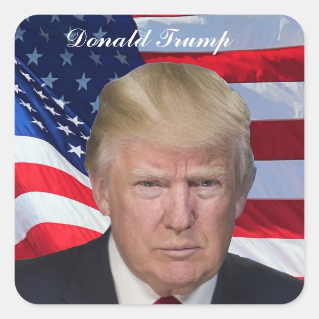 STICKER CARRÉ DONALD TRUMP (Devant)