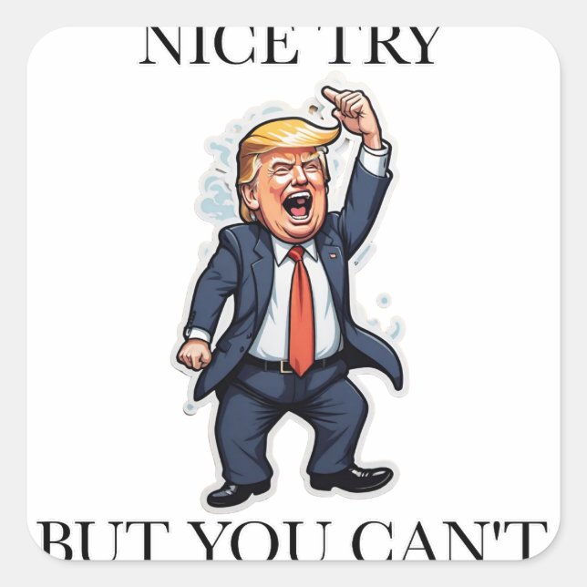 Sticker Carré Donald Trump (Devant)