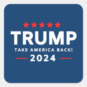 Sticker Carré Donald Trump 2024 et l'Amérique