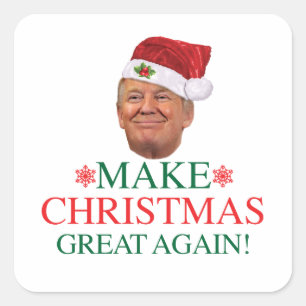 Sticker Carré Donald Trump - faites à Noël le grand encore