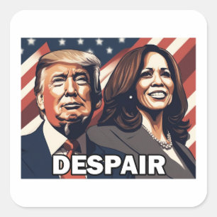 Sticker Carré Donald Trump Kamala Harris Despair
