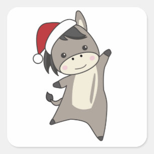 Sticker Carré Donkey Christmas Donkeys