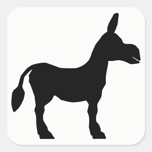 Sticker Carré Donkey silhouette (Devant)