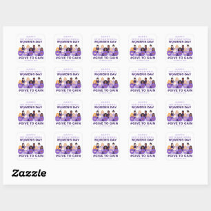 Sticker Carré Donner pour gagner Journée internationale des femm
