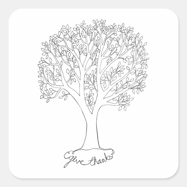 Sticker Carré Donnez un arbre Merci (Devant)