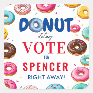 Sticker Carré Donut Delay : Vote" Élection