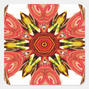 Sticker Carré Doodle Floral Art Imprimer