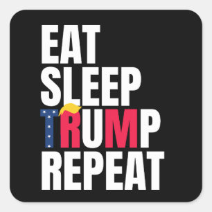 Sticker Carré Dormir Trump répéter la réélection du président Tr