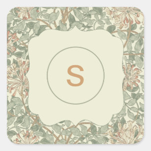 Sticker Carré Douce Chèvre Vintage William Morris Chèvrefeuille