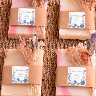 Sticker Carré Douceur Indigo Florales Personnaliser Réception de